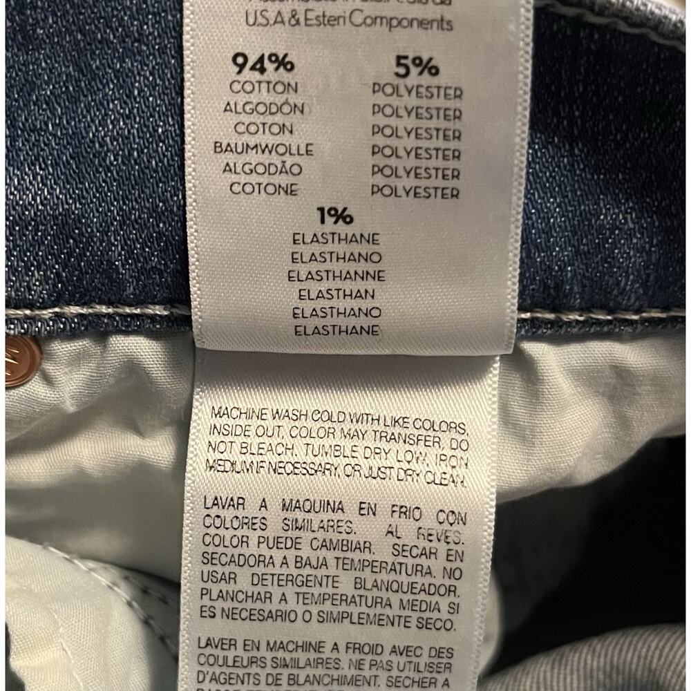 MOTHER The Mid Rise Dazzler Ankle Jeans Size 27 Blue Cherry Picking Bird Design - Picture 8 of 13
